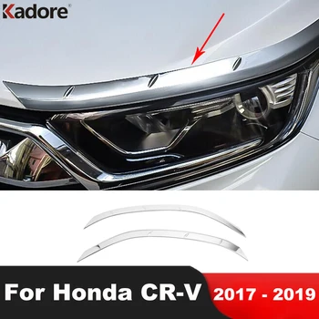 Frente, Cabeça da Lâmpada da Luz da Sobrancelha Tampa de acabamento Para Honda CRV CR-V 2017 2018 2019 Cromado Farol de Carro Pálpebra Moldagem Tira de Acessórios