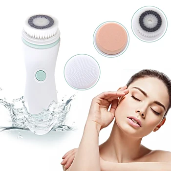 4IN1 Lavagem de Rosto Escova Facial Poros Cleanner Cravo Ferramenta de Remoção de Massager Elétrico&Esponja Para Beleza do Rosto IPX4 Com Pro Caixa