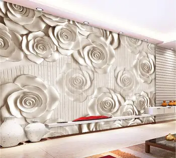3D socorro rosa de fundo 3d papel de parede flor 3d papel de parede moderno para a sala de murais, Decoração de Casa
