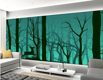 Personalizado Natureza papel de parede,o Veado madeiras paisagem,foto 3D mural para a sala quarto TV pano de fundo impermeável papel de parede