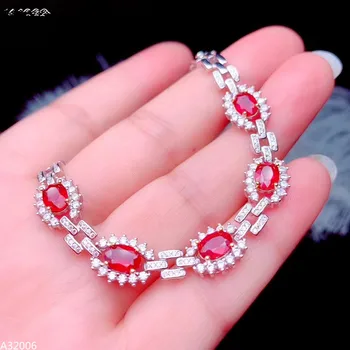 925 prata esterlina natural recém-queimado ruby menina de pulseira de alta clareza translúcido de moda de luxo oferece suporte a teste