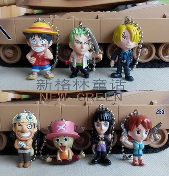 BANDAI, Uma Peça de uma Figura de Ação Genuína Luffy, Roronoa Zoro, Sanji Nami Pingente de Gacha Modelo de Brinquedo