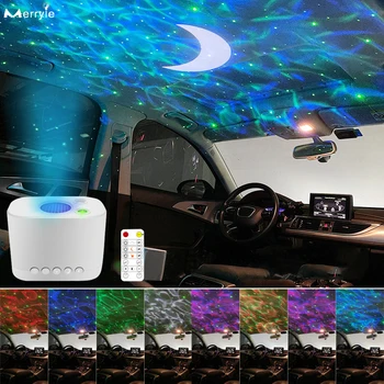 USB de Recarga de Decoração do Carro Estrelas Atmosfera de Luz a onda de Água Lâmpada de Projeção Romântica DJ Laser Estágio de Luzes para Festa