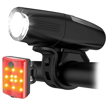 Luzes da bicicleta, Brilhante Super Recarregável USB Dianteira da Bicicleta Farol E Volta Traseiro,4 Modos de Luz,Fácil De Instalar