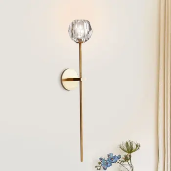 Pós-moderno de luz extravagante de cristal da lâmpada de parede sala quarto lâmpada de cabeceira estilo Americano personalidade criativa lâmpada de parede