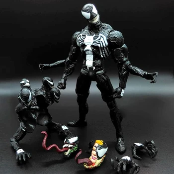 Super-Herói Veneno Figura De Ação De Vários Chefes De Vários Acessórios De 8 Polegadas Veneno Figura Estátua Modelo De Brinquedos Coleção De Presente
