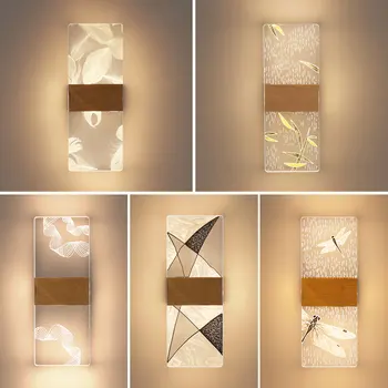 Moderno Acrílico Luz de Cabeceira Criativo Pena Libélula Bambu Fita de LED de Parede Luz Sala, Quarto, Corredor Lâmpada Decorativa