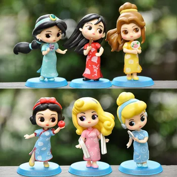 Princesa da Disney dos desenhos animados de Brinquedos de Branca de Neve, Cinderela, Jasmine, Mulan Figuras de Anime Bonecas Crianças Brinquedos para Crianças de Aniversário, Presentes de Natal