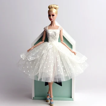 2017 Artesanal De Bolha Branco De Saia Vestido De Festa-Princesa Vestido De Roupa De Roupa De Boneca Acessórios Para 1/6 Barbie Xinyi Fr2 Boneca De Brinquedo