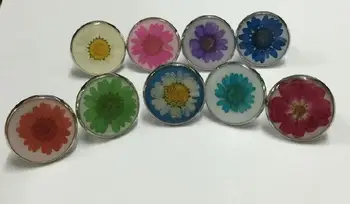 9 anel real, misto, colorido de flores secas encantador dedo de girassol presente da moda