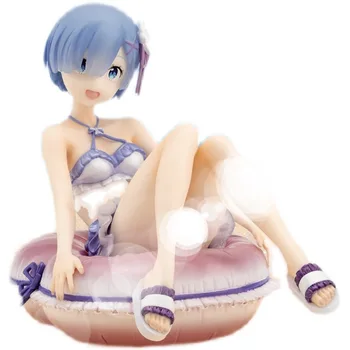 BANDAI Genuíno Figuras de Anime Rem trajes de Banho RE0 Vida Em Um Mundo Diferente De Zero Kawaii Doll Anime Figura de Ação de Brinquedos Modelo