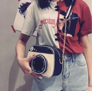 Câmera Vintage Forma Pequena Bonito Chic Longo Saco de Ombro Bolsa Messenger Bag 10pcs/lot atacado fedex/dhl/ems