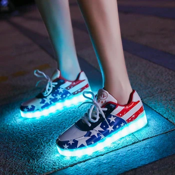 2022 Novo Recarregável Usb Luminosa Tênis com Luzes para Mulheres, Homens LED Sapatos com luzes Acesas único Adultos senhora