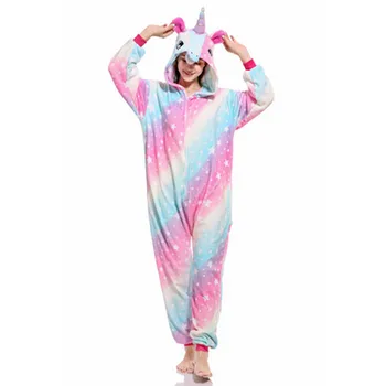 Nova Natal Animal Adulto Pijama Conjuntos De Unicórnio Pijama Cartoon Pijamas Homewear Pijamas Mulheres De Pijama Totoro Panda Koala Com Capuz
