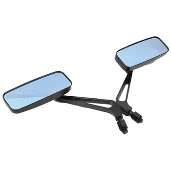Universal Retângulo Motocicleta Retrovisor do Lado Espelhos Retro Motocicleta Amplo Ângulo de Visão Traseira Espelhos para
