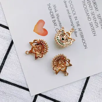 DIY acessórios de jóias por atacado cobre chapeado 18K Zirconia Pingente retrô estilo de corte colar brincos material de acessórios