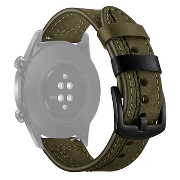 Couro de Substituição Faixa de Relógio Pulseira de Cinta para Huawei GT2 Smart Watch 46MM Pulseira de Acessórios para Relógio