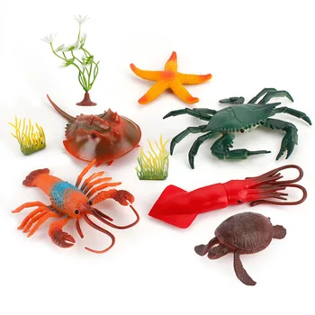 Original Sea Life Animais Modelo De Caranguejo De Rei Lula Camarão Marinho Do Oceano Animal Figuras De Ação Em Miniatura De Brinquedo Dom Crianças