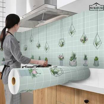 Auto-Adesivo de 300 Papéis de parede para Cozinha DIY papel de Parede dos desenhos animados Estilo Moderno ambiente de Trabalho Impermeável de Móveis Casa Decoração