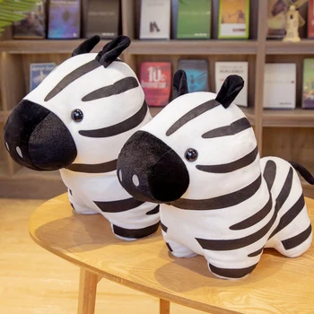 1PC 45/55 cm Macio Recheado de Zebra de Pelúcia Almofadas dos desenhos animados de Animais Zebra Kawaii Cavalo Brinquedos Boneca de Presente de Natal Para Crianças