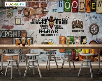 Papel de parede personalizado nostálgico cerveja restaurante de fast food 3d papel de parede mural, restaurante, bar, restaurante, café, papel de parede adesivo