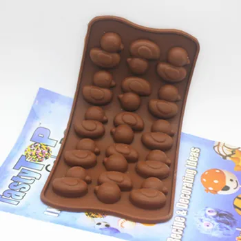 14 cavidade do pato forma de Silicone de chocolate do molde Fondant de açúcar molde de decoração de bolo de moldes de cozimento do molde