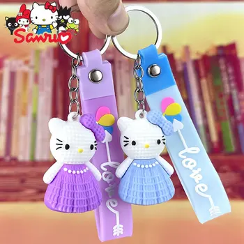 Chegada nova KT Gato Sanrio, Pingente da Hello Kitty dos desenhos animados Criativo Macio Cola Menina Carro Chaveiro de Férias Cartoon Chave Fivela de Pequeno Presente