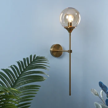 Moderna Led Lâmpada de Parede de Vidro Bola Lâmpadas de Parede para Sala de estar, Quarto Loft Decoração Nórdica Casa-de-Cabeceira de Parede, Luminárias