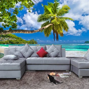 beibehang 3D Oceano mural de parede sofá da sala de TV de plano de fundo do papel de parede decoração de casa de praia cenário imagem de papel de parede