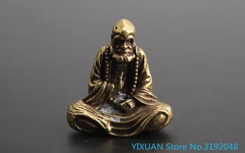 Cobre puro bronze coleção de Bronze Antigo estátua do Buda, do Dharma fundador da cidade antiga casa de enfeites pequenos Zen chá presentes