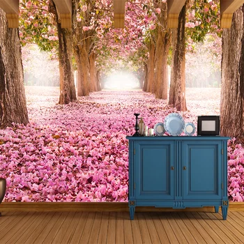 Personalizadas de Fotos em 3D papel de Parede de flor de Cerejeira Mural de Sala de Crianças Não-tecido de papel de Parede de meio Ambiente de Fotos de papel de Parede Mural