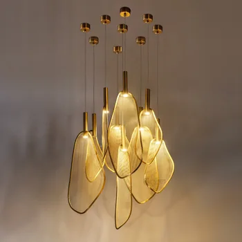 Pós-moderno de Luxo, Sala de estar luminária do Designer Porca Personalidade Criativa Restaurante Villa Bola de Vidro Luzes Pingente lampen