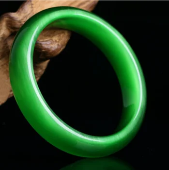 Natural de Moda 56-64mm Verde Opala pedra preciosa das Mulheres Bracelete Pulseira AAA
