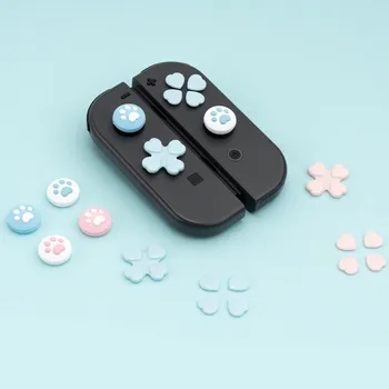 Gato Pata Amor Aderência Polegar Caps e ABXY Direção da Tecla de Botões na Tampa para a Nintendo Mudar Alegria-Con Bonito