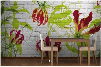 Personalizado 3-d estereoscópico, que papel de parede, Flor Gloriosa Mural para a sala quarto TV de parede de vinil e papel DE parede