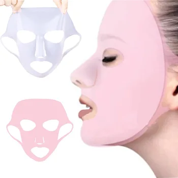 Silicone Rosto Com Uma Máscara Reutilizável Hidratante Levantamento De Endurecimento Anti-Rugas Forma De V, Face Firming Folha De Gel De Máscara De Orelha Fixo Cuidados Com A Pele