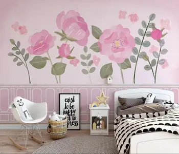 Personalizado cor-de-rosa bonito cenário natural, Mural de Parede para Pintura de Parede TV da Sala de estar Sofá Quarto em Casa 3D de Decoração de Papel De Parede 3 D