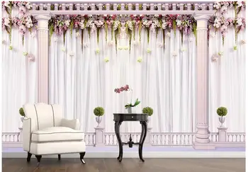 Personalizado com foto desenhos 3d papel de parede do quarto mural de Não-tecido de Espaço de casamento romântico cortina de fundo, pintura, papel de parede para parede 3d