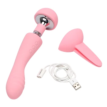 Massageador Recarregável USB Sex Shop Dupla Motor de Brinquedos Sexuais para as Mulheres Clitóris Massagem Produto Adulto Vibradores para a Mulher