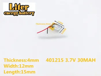 SD 401215 Alta Bateria Recarregável De 3,7 V 30mah 401215 Li Polímero Batteria Batterie AKKU Preço de Fábrica