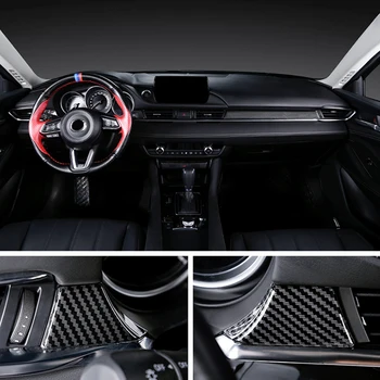 Ajuste para Mazda 6 M6 Mazda6 Atenza 2019 2020 Carro ABS-Estilo Acessórios de Interiores Meio do Console de Decoração de Capa de Guarnição 3pcs